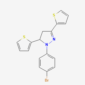 molecular formula C17H13BrN2S2 B4884936 1-(4-bromophenyl)-3,5-di-2-thienyl-4,5-dihydro-1H-pyrazole 