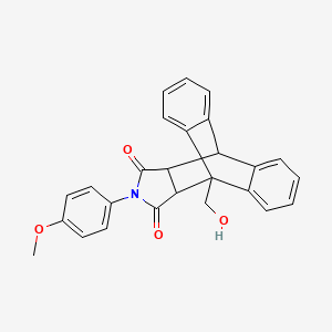 molecular formula C26H21NO4 B4884938 1-(hydroxymethyl)-17-(4-methoxyphenyl)-17-azapentacyclo[6.6.5.0~2,7~.0~9,14~.0~15,19~]nonadeca-2,4,6,9,11,13-hexaene-16,18-dione 