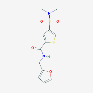 molecular formula C12H14N2O4S2 B4884945 4-[(dimethylamino)sulfonyl]-N-(2-furylmethyl)-2-thiophenecarboxamide 