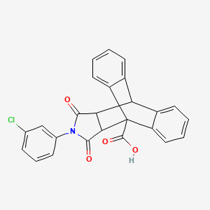17-(3-chlorophenyl)-16,18-dioxo-17-azapentacyclo[6.6.5.0~2,7~.0~9,14~.0~15,19~]nonadeca-2,4,6,9,11,13-hexaene-1-carboxylic acid