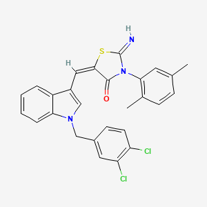 molecular formula C27H21Cl2N3OS B4884963 5-{[1-(3,4-dichlorobenzyl)-1H-indol-3-yl]methylene}-3-(2,5-dimethylphenyl)-2-imino-1,3-thiazolidin-4-one 
