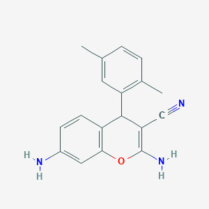 molecular formula C18H17N3O B4884979 2,7-diamino-4-(2,5-dimethylphenyl)-4H-chromene-3-carbonitrile 