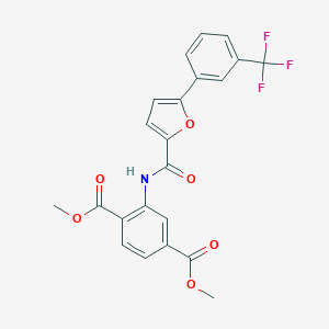 molecular formula C22H16F3NO6 B488499 Dimethyl 2-(5-(3-(trifluoromethyl)phenyl)furan-2-carboxamido)terephthalate CAS No. 618414-25-8