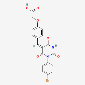 molecular formula C19H13BrN2O6 B4884995 (4-{[1-(4-bromophenyl)-2,4,6-trioxotetrahydro-5(2H)-pyrimidinylidene]methyl}phenoxy)acetic acid 