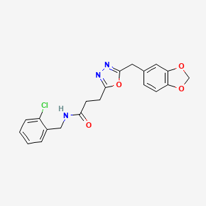 3-[5-(1,3-benzodioxol-5-ylmethyl)-1,3,4-oxadiazol-2-yl]-N-(2-chlorobenzyl)propanamide