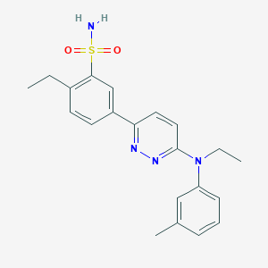 molecular formula C21H24N4O2S B4885007 2-ethyl-5-{6-[ethyl(3-methylphenyl)amino]-3-pyridazinyl}benzenesulfonamide 