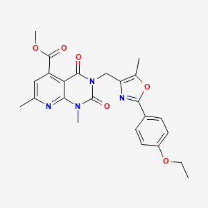 molecular formula C24H24N4O6 B4885017 methyl 3-{[2-(4-ethoxyphenyl)-5-methyl-1,3-oxazol-4-yl]methyl}-1,7-dimethyl-2,4-dioxo-1,2,3,4-tetrahydropyrido[2,3-d]pyrimidine-5-carboxylate 