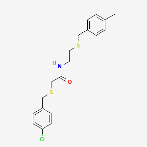 molecular formula C19H22ClNOS2 B4885022 2-[(4-chlorobenzyl)thio]-N-{2-[(4-methylbenzyl)thio]ethyl}acetamide 