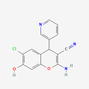 2-amino-6-chloro-7-hydroxy-4-(3-pyridinyl)-4H-chromene-3-carbonitrile