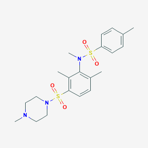 molecular formula C21H29N3O4S2 B488504 N-[2,6-dimethyl-3-[(4-methyl-1-piperazinyl)sulfonyl]phenyl]-N,4-dimethylbenzenesulfonamide CAS No. 510737-74-3