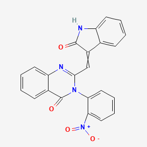 molecular formula C23H14N4O4 B4885047 3-(2-nitrophenyl)-2-[(2-oxo-1,2-dihydro-3H-indol-3-ylidene)methyl]-4(3H)-quinazolinone 
