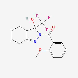 molecular formula C16H17F3N2O3 B4885060 2-(2-methoxybenzoyl)-3-(trifluoromethyl)-3,3a,4,5,6,7-hexahydro-2H-indazol-3-ol 