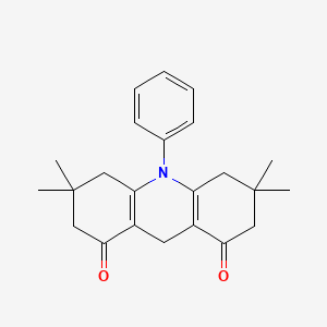 molecular formula C23H27NO2 B4885077 3,3,6,6-tetramethyl-10-phenyl-3,4,6,7,9,10-hexahydro-1,8(2H,5H)-acridinedione 