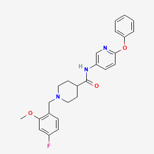 molecular formula C25H26FN3O3 B4885135 1-(4-fluoro-2-methoxybenzyl)-N-(6-phenoxy-3-pyridinyl)-4-piperidinecarboxamide 