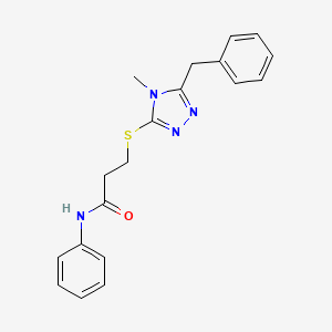 molecular formula C19H20N4OS B4885152 3-[(5-benzyl-4-methyl-4H-1,2,4-triazol-3-yl)thio]-N-phenylpropanamide 