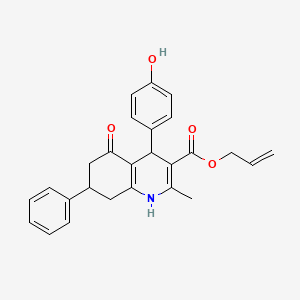 molecular formula C26H25NO4 B4885160 allyl 4-(4-hydroxyphenyl)-2-methyl-5-oxo-7-phenyl-1,4,5,6,7,8-hexahydro-3-quinolinecarboxylate 