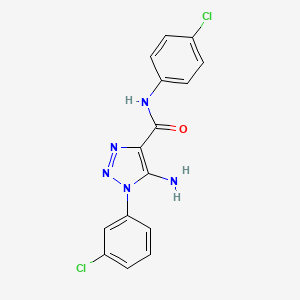 molecular formula C15H11Cl2N5O B4885178 5-amino-1-(3-chlorophenyl)-N-(4-chlorophenyl)-1H-1,2,3-triazole-4-carboxamide 
