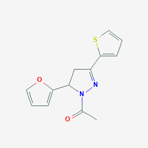 molecular formula C13H12N2O2S B488522 1-acetyl-5-(2-furyl)-3-(2-thienyl)-4,5-dihydro-1H-pyrazole CAS No. 438481-81-3