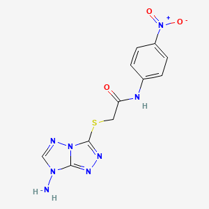 molecular formula C11H10N8O3S B4885232 2-[(7-amino-7H-[1,2,4]triazolo[4,3-b][1,2,4]triazol-3-yl)thio]-N-(4-nitrophenyl)acetamide 