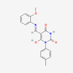 5-{[(2-methoxyphenyl)amino]methylene}-1-(4-methylphenyl)-2,4,6(1H,3H,5H)-pyrimidinetrione