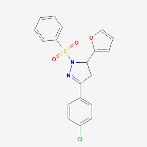 3-(4-chlorophenyl)-5-(2-furyl)-1-(phenylsulfonyl)-4,5-dihydro-1H-pyrazole
