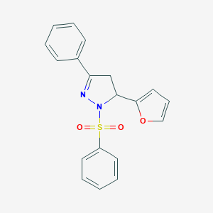 molecular formula C19H16N2O3S B488532 5-(2-furyl)-3-phenyl-1-(phenylsulfonyl)-4,5-dihydro-1H-pyrazole CAS No. 499116-42-6