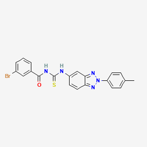 molecular formula C21H16BrN5OS B4885334 3-bromo-N-({[2-(4-methylphenyl)-2H-1,2,3-benzotriazol-5-yl]amino}carbonothioyl)benzamide 