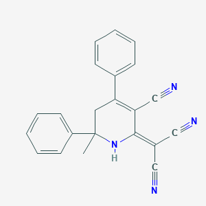 molecular formula C22H16N4 B4885357 (3-cyano-6-methyl-4,6-diphenyl-5,6-dihydro-2(1H)-pyridinylidene)malononitrile 