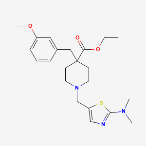 molecular formula C22H31N3O3S B4885366 ethyl 1-{[2-(dimethylamino)-1,3-thiazol-5-yl]methyl}-4-(3-methoxybenzyl)-4-piperidinecarboxylate 