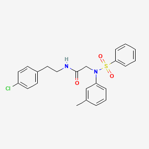 molecular formula C23H23ClN2O3S B4885371 N~1~-[2-(4-chlorophenyl)ethyl]-N~2~-(3-methylphenyl)-N~2~-(phenylsulfonyl)glycinamide 