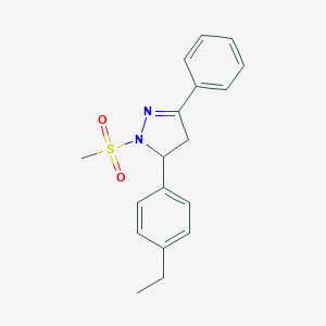 molecular formula C18H20N2O2S B488538 5-(4-ethylphenyl)-1-(methylsulfonyl)-3-phenyl-4,5-dihydro-1H-pyrazole CAS No. 667898-86-4