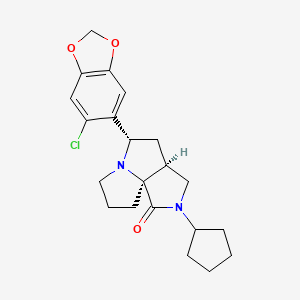 molecular formula C21H25ClN2O3 B4885384 (3aS*,5S*,9aS*)-5-(6-chloro-1,3-benzodioxol-5-yl)-2-cyclopentylhexahydro-7H-pyrrolo[3,4-g]pyrrolizin-1(2H)-one 