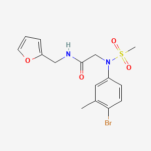 molecular formula C15H17BrN2O4S B4885400 N~2~-(4-bromo-3-methylphenyl)-N~1~-(2-furylmethyl)-N~2~-(methylsulfonyl)glycinamide 