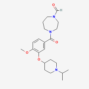 molecular formula C22H33N3O4 B4885427 4-{3-[(1-isopropyl-4-piperidinyl)oxy]-4-methoxybenzoyl}-1,4-diazepane-1-carbaldehyde 