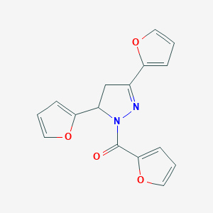 molecular formula C16H12N2O4 B488543 (3,5-di(furan-2-yl)-4,5-dihydro-1H-pyrazol-1-yl)(furan-2-yl)methanone CAS No. 511237-70-0