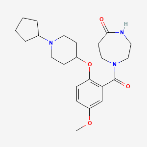 1-{2-[(1-cyclopentyl-4-piperidinyl)oxy]-5-methoxybenzoyl}-1,4-diazepan-5-one