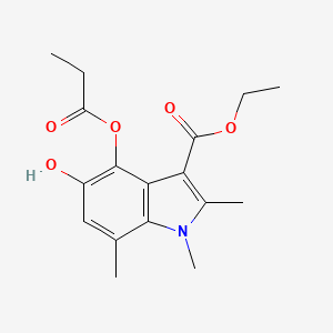 molecular formula C17H21NO5 B4885463 ethyl 5-hydroxy-1,2,7-trimethyl-4-(propionyloxy)-1H-indole-3-carboxylate 