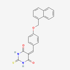 molecular formula C22H16N2O3S B4885467 5-[4-(1-naphthylmethoxy)benzylidene]-2-thioxodihydro-4,6(1H,5H)-pyrimidinedione 