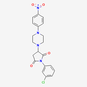molecular formula C20H19ClN4O4 B4885471 1-(3-chlorophenyl)-3-[4-(4-nitrophenyl)-1-piperazinyl]-2,5-pyrrolidinedione 