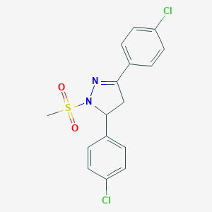 molecular formula C16H14Cl2N2O2S B488551 3,5-bis(4-chlorophenyl)-1-(methylsulfonyl)-4,5-dihydro-1H-pyrazole CAS No. 667898-87-5