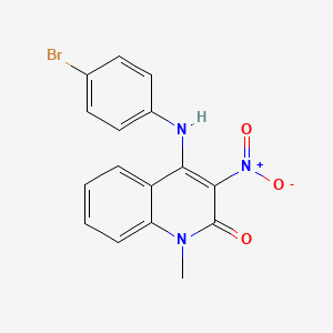 molecular formula C16H12BrN3O3 B4885515 4-[(4-bromophenyl)amino]-1-methyl-3-nitro-2(1H)-quinolinone 