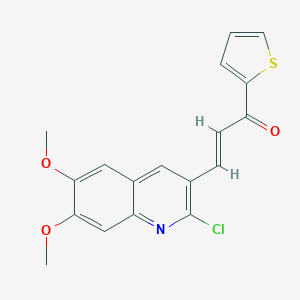 molecular formula C18H14ClNO3S B488552 3-(2-Chloro-6,7-dimethoxy-3-quinolinyl)-1-(2-thienyl)-2-propen-1-one CAS No. 500196-87-2