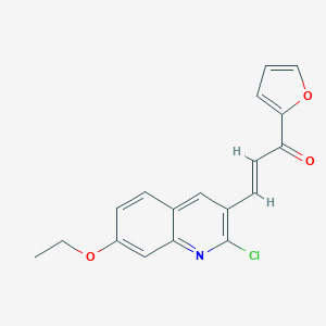 molecular formula C18H14ClNO3 B488554 3-(2-Chloro-7-ethoxy-3-quinolinyl)-1-(2-furyl)-2-propen-1-one CAS No. 1164462-61-6