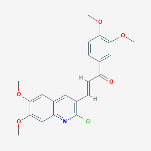 molecular formula C22H20ClNO5 B488555 3-(2-Chloro-6,7-dimethoxy-3-quinolinyl)-1-(3,4-dimethoxyphenyl)-2-propen-1-one CAS No. 399040-49-4