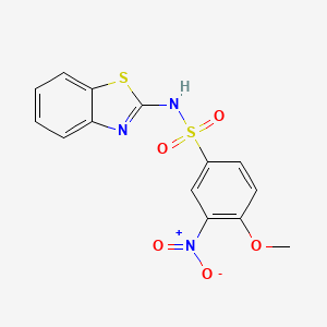 molecular formula C14H11N3O5S2 B4885553 N-1,3-benzothiazol-2-yl-4-methoxy-3-nitrobenzenesulfonamide 