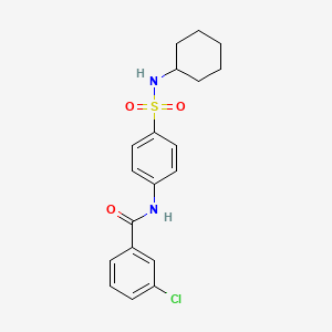 molecular formula C19H21ClN2O3S B4885554 3-chloro-N-{4-[(cyclohexylamino)sulfonyl]phenyl}benzamide 