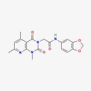 molecular formula C19H18N4O5 B4885572 N-1,3-benzodioxol-5-yl-2-(1,5,7-trimethyl-2,4-dioxo-1,4-dihydropyrido[2,3-d]pyrimidin-3(2H)-yl)acetamide 