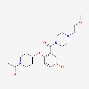 molecular formula C22H33N3O5 B4885578 1-{2-[(1-acetyl-4-piperidinyl)oxy]-5-methoxybenzoyl}-4-(2-methoxyethyl)piperazine 
