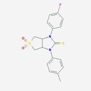 molecular formula C18H17FN2O2S2 B488558 1-(4-fluorophenyl)-3-(4-methylphenyl)tetrahydro-1H-thieno[3,4-d]imidazole-2(3H)-thione 5,5-dioxide CAS No. 620589-96-0