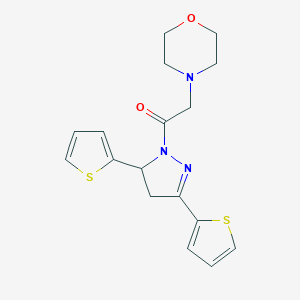 molecular formula C17H19N3O2S2 B488559 1-(3,5-di(thiophen-2-yl)-4,5-dihydro-1H-pyrazol-1-yl)-2-morpholinoethanone CAS No. 724437-44-9